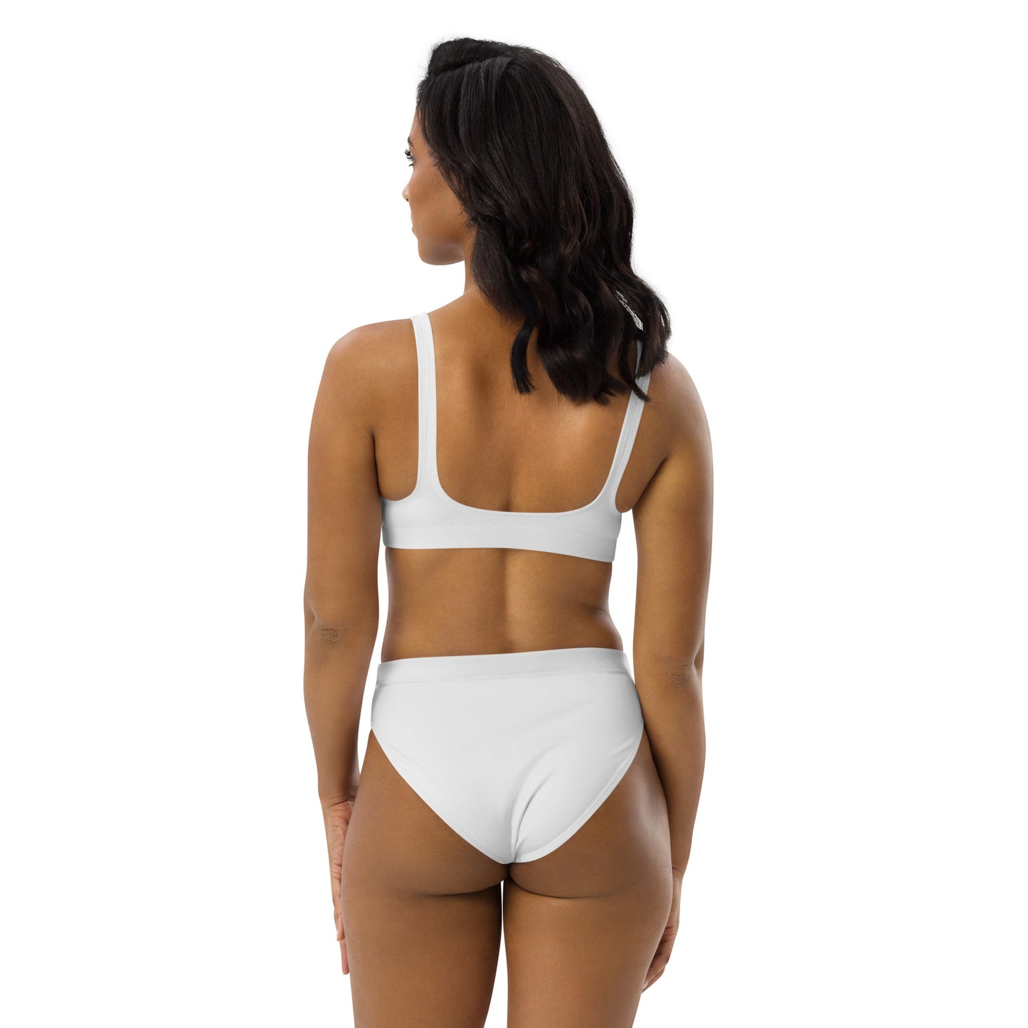 Women's High Waist RB Bikini - White