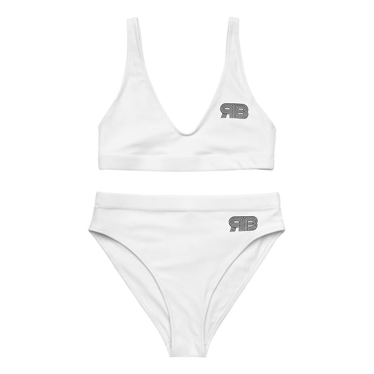 Women's High Waist RB Bikini - White
