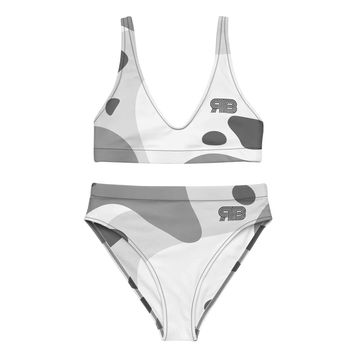 Women's High Waist RB Bikini - Blk / Wht Fatigue