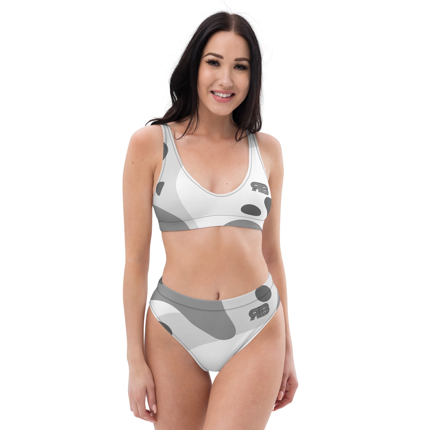 Women's High Waist RB Bikini - Blk / Wht Fatigue