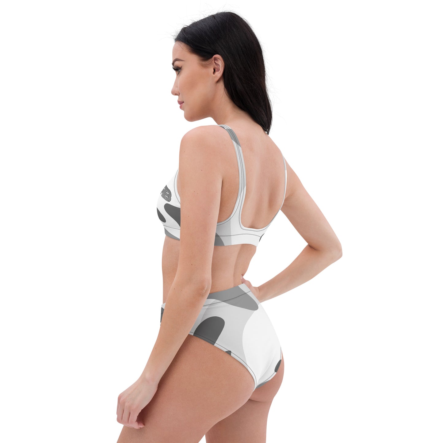 Women's High Waist RB Bikini - Blk / Wht Fatigue