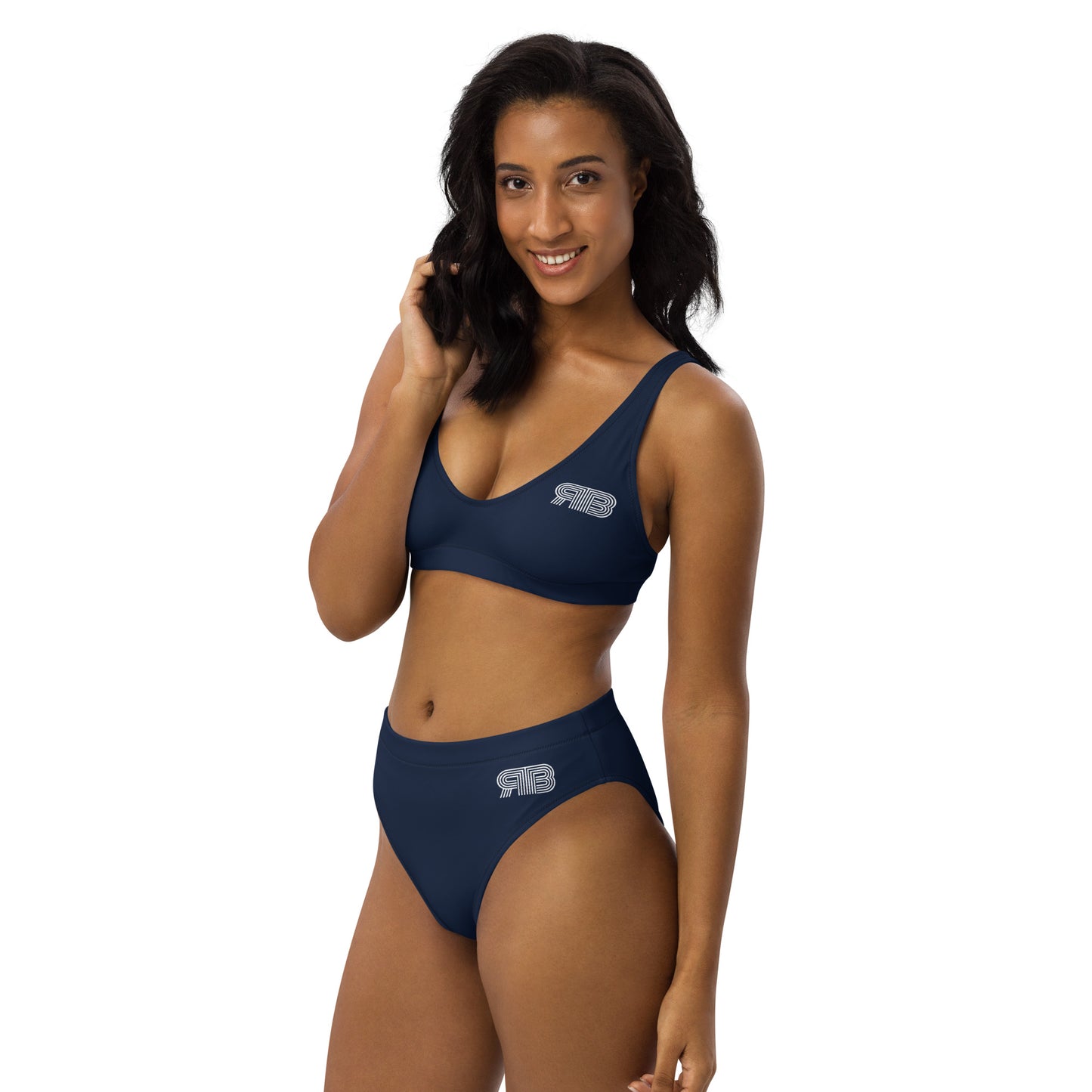 Women's High Waisted RB Bikini - Navy