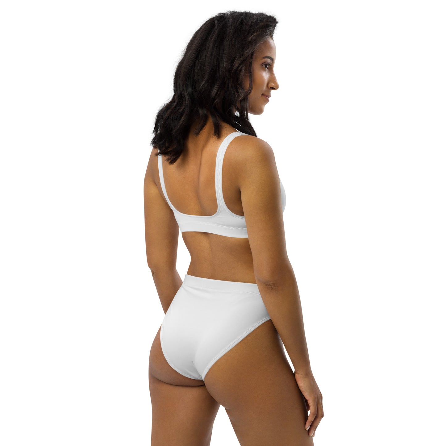 Women's High Waist RB Bikini - White