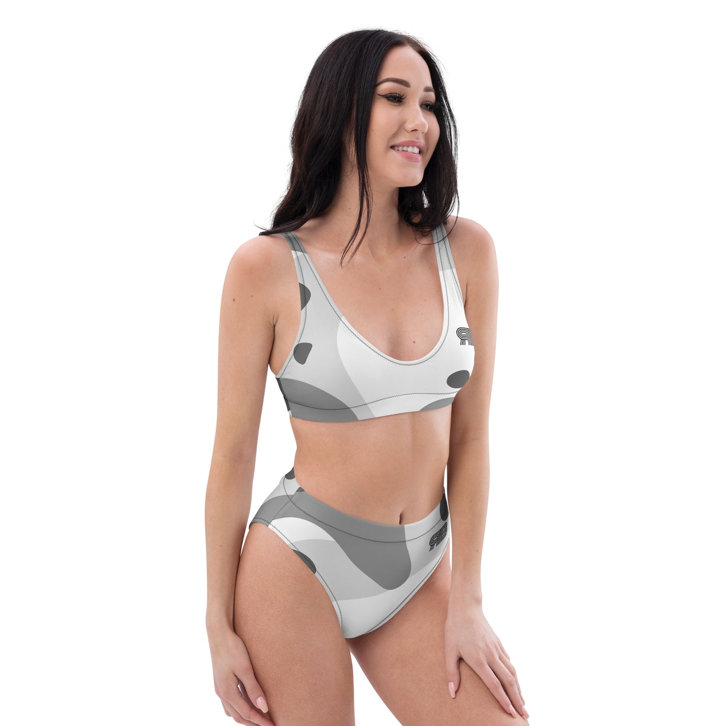 Women's High Waist RB Bikini - Blk / Wht Fatigue